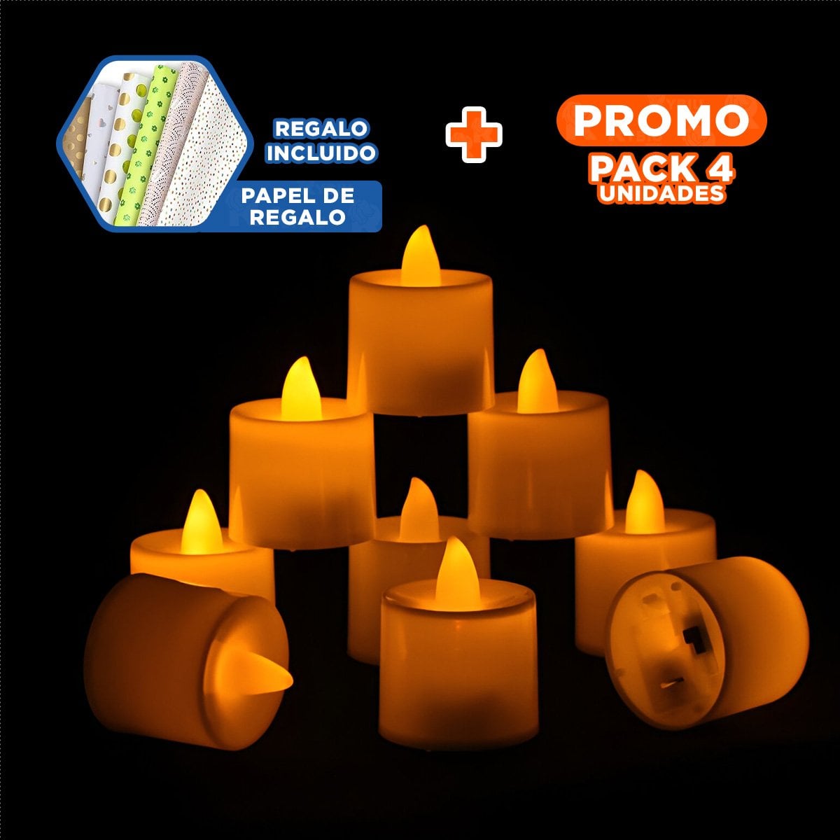 PACK4 ILUMINACION LED PARA DECORACION DE SALA CON AMBIENTE ACOGEDOR Y+PAPEL REGALO - 1