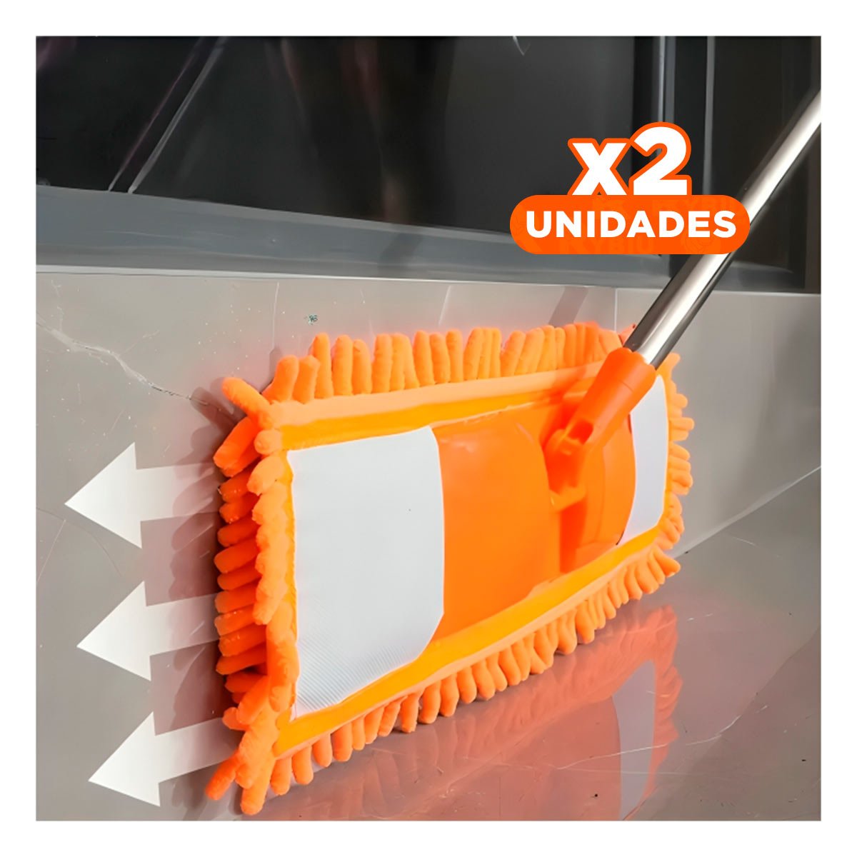 PACK2 FIBRA RECTANGULAR DE MICROFIBRA NARANJA PRACTICO LIMPIEZA GENERAL YREGALO STICKER - 1
