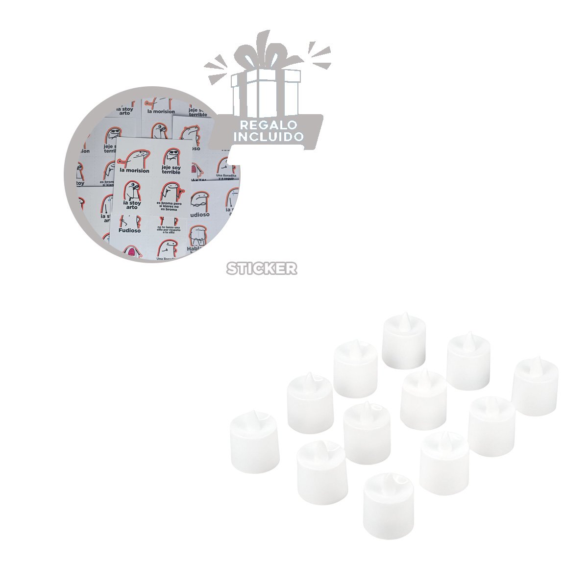 ILUMINACION DECORATIVA LED PARA MESA CON EFECTO VELA Y LUZ SUAVE Y+REGALO STICKER - 1