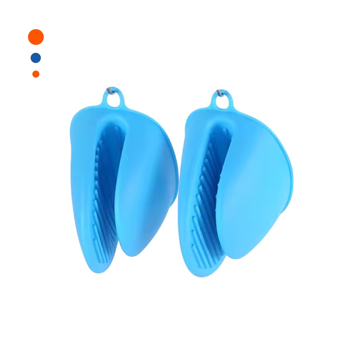 CUBIERTOS MANOS DE SILICONA CELESTE PARA COCINA Y HOGAR 7,3X9,5CM Y+PAPEL REGALO - 1