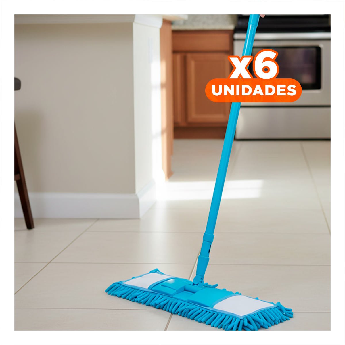 PACK6 REPUESTO RECTANGULAR DE MICROFIBRA CELESTE ABSORBENTE USO DOMESTICO - 1