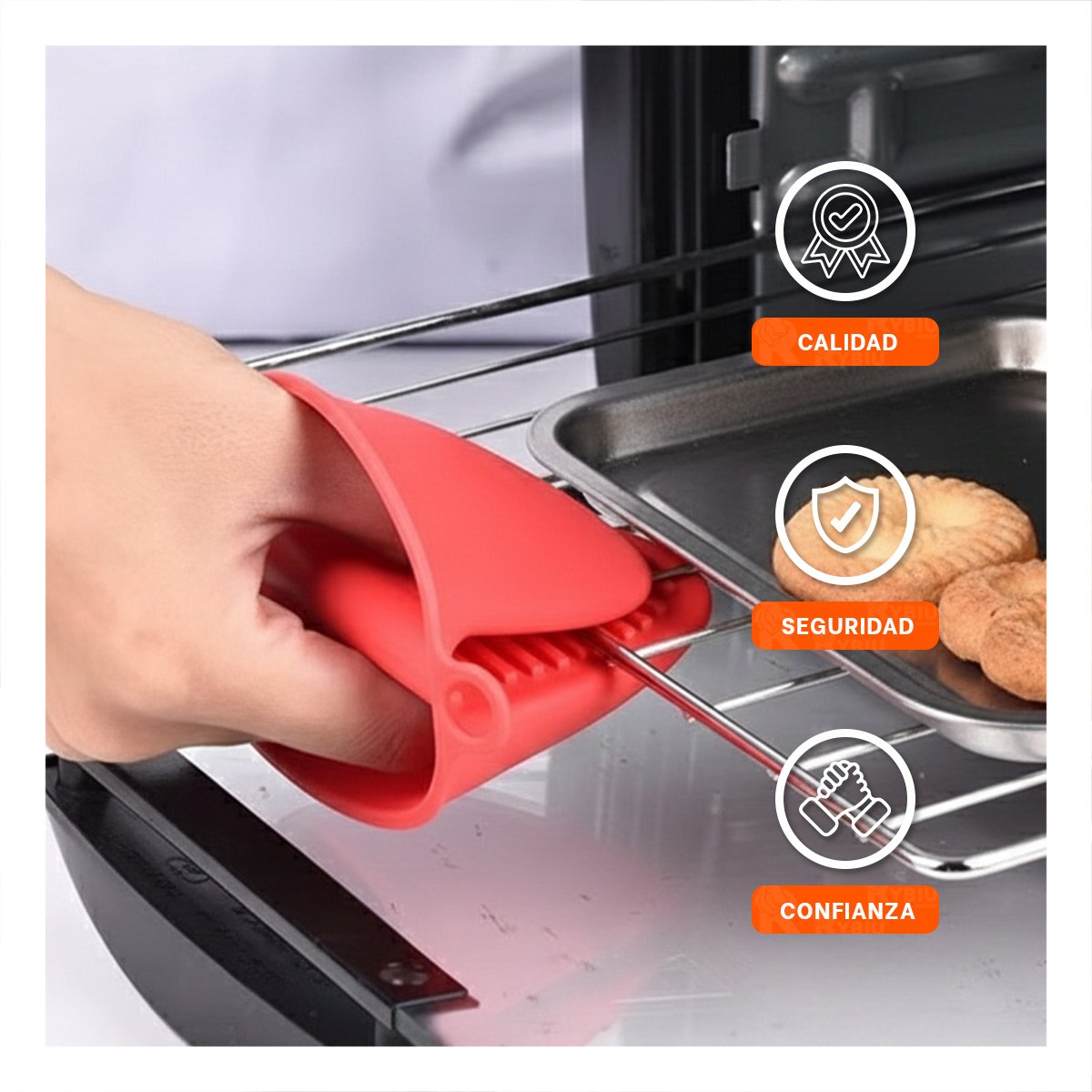 PACK12 PROTECCIONES COCINA DE SILICONA ROJO PARA USO DIARIO EN HOGAR 7,3X9,5CM - 3
