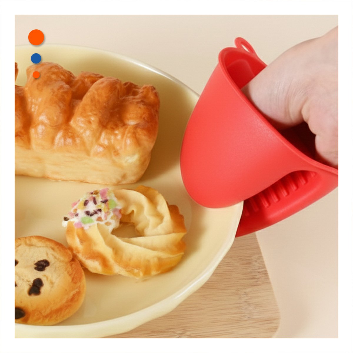 PACK12 PROTECCIONES COCINA DE SILICONA ROJO PARA USO DIARIO EN HOGAR 7,3X9,5CM - 5