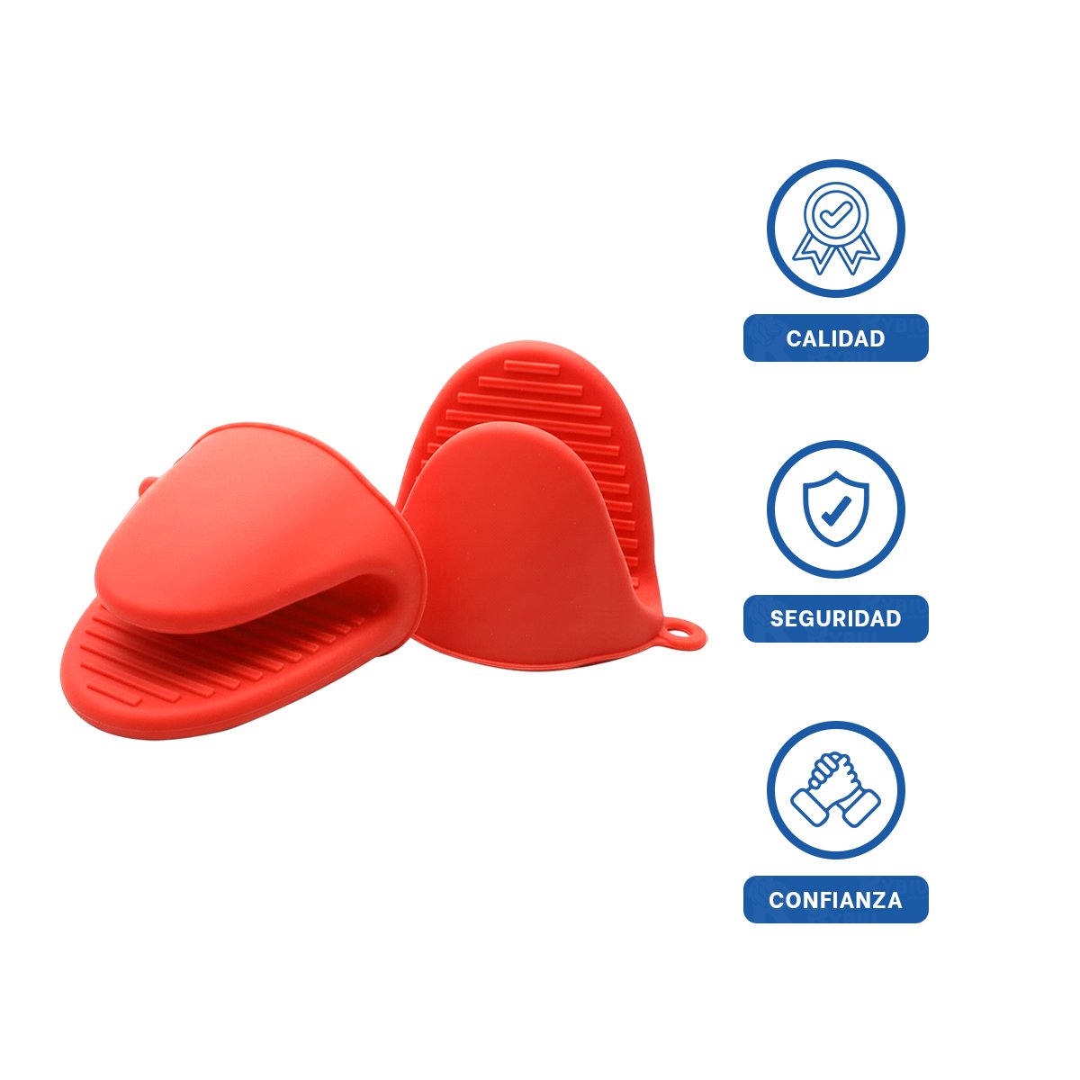 ACCESORIOS DE SILICONA ROJO PARA COCINA Y HOGAR 7,3X9,5CM Y+LIGAS REGALO - 3