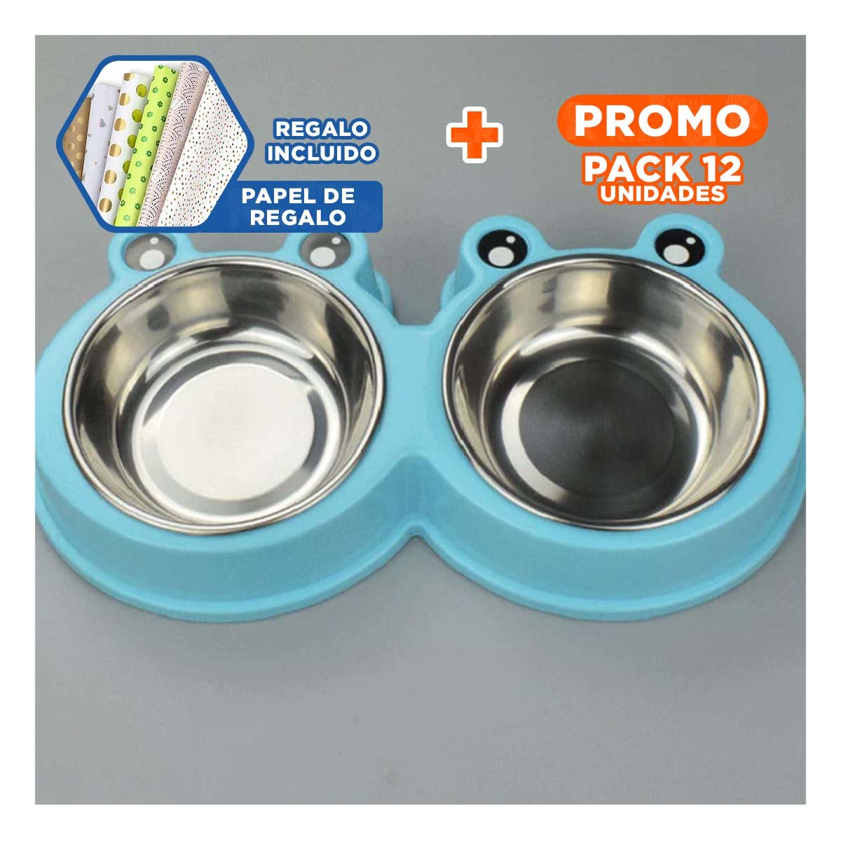 PACK12 JUEGO DOBLE DESMONTABLE RANA PARA PERRO Y GATO EN HOGAR Y+PAPEL REGALO - 1