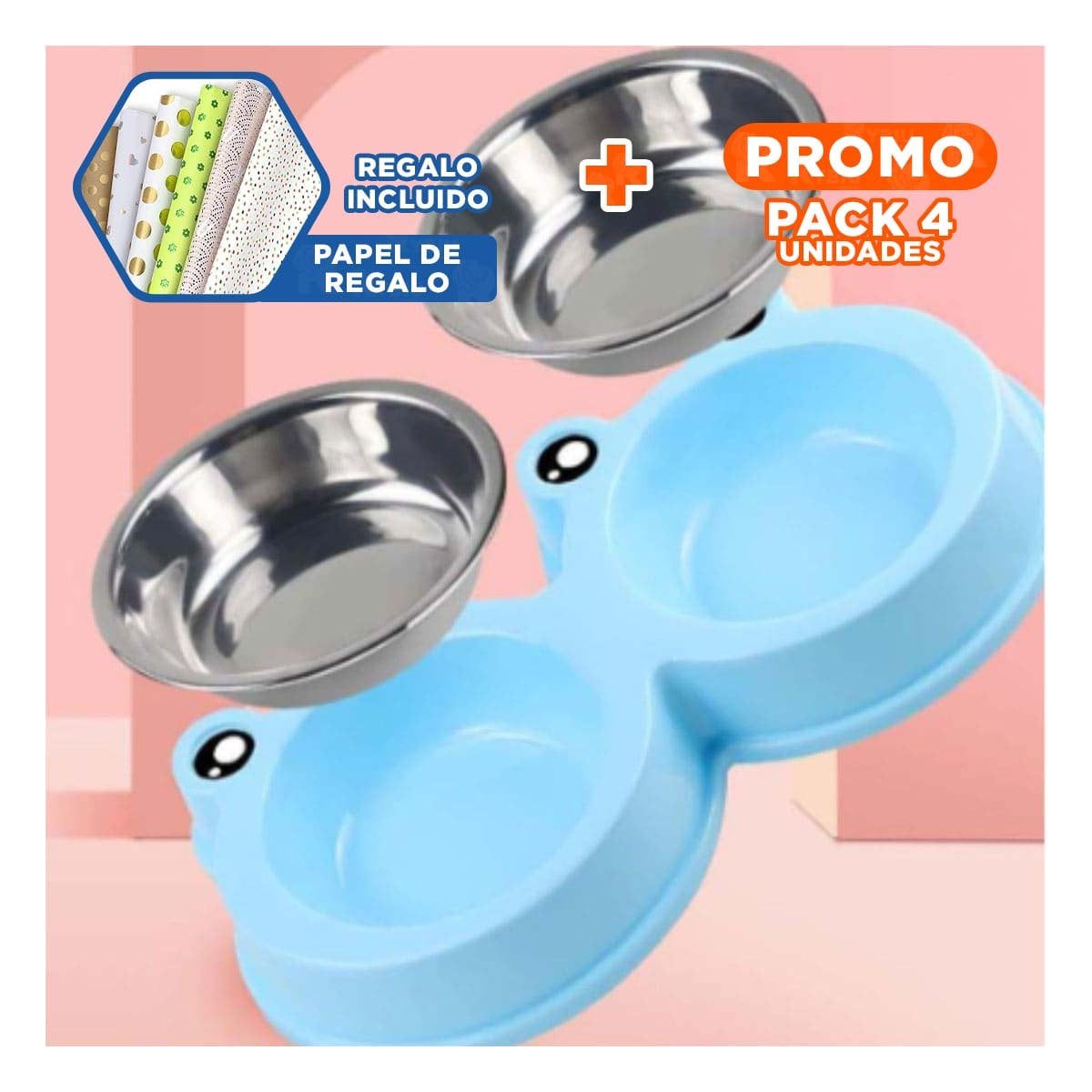 PACK4 IMPLEMENTO DOBLE DESMONTABLE RANA PARA PERRO Y GATO EN CASA Y+PAPEL REGALO - 1
