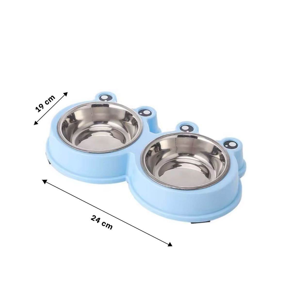 ESTACION PLATO DOBLE DESMONTABLE RANA PARA MASCOTA EN CASA Y+PAPEL REGALO - 4