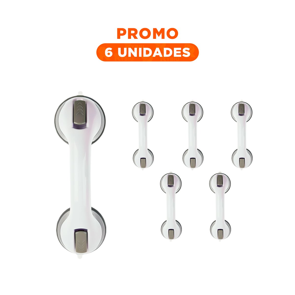 PACK6 SOPORTE DE SUJECION PARA BANO CON DISENO RESISTENTE EN COLOR BLANCO - 1