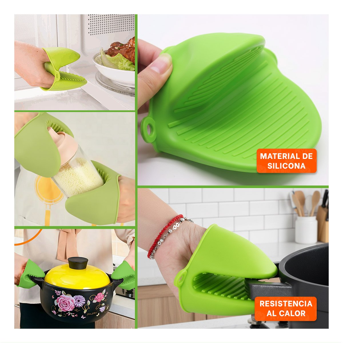 ACCESORIOS COMODOS DE SILICONA VERDE PARA USO EN CASA 7,3X9,5CM Y+POST IT - 1