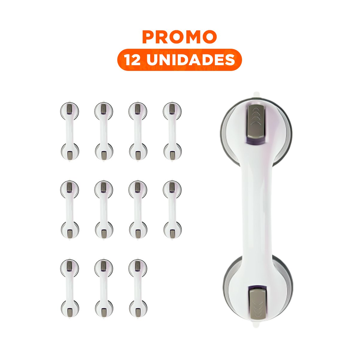 PACK12 AGARRADERA DE SUJECION PARA BANO CON SOPORTE CONFIABLE EN COLOR BLANCO Y+REGALO STICKER - 1