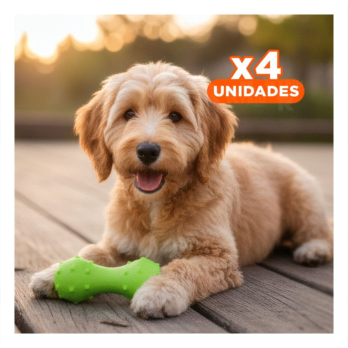 PACK4 JUGUETE PARA PERRO MANCUERNA DE PUAS VERDE MENTA DURADERO - 1