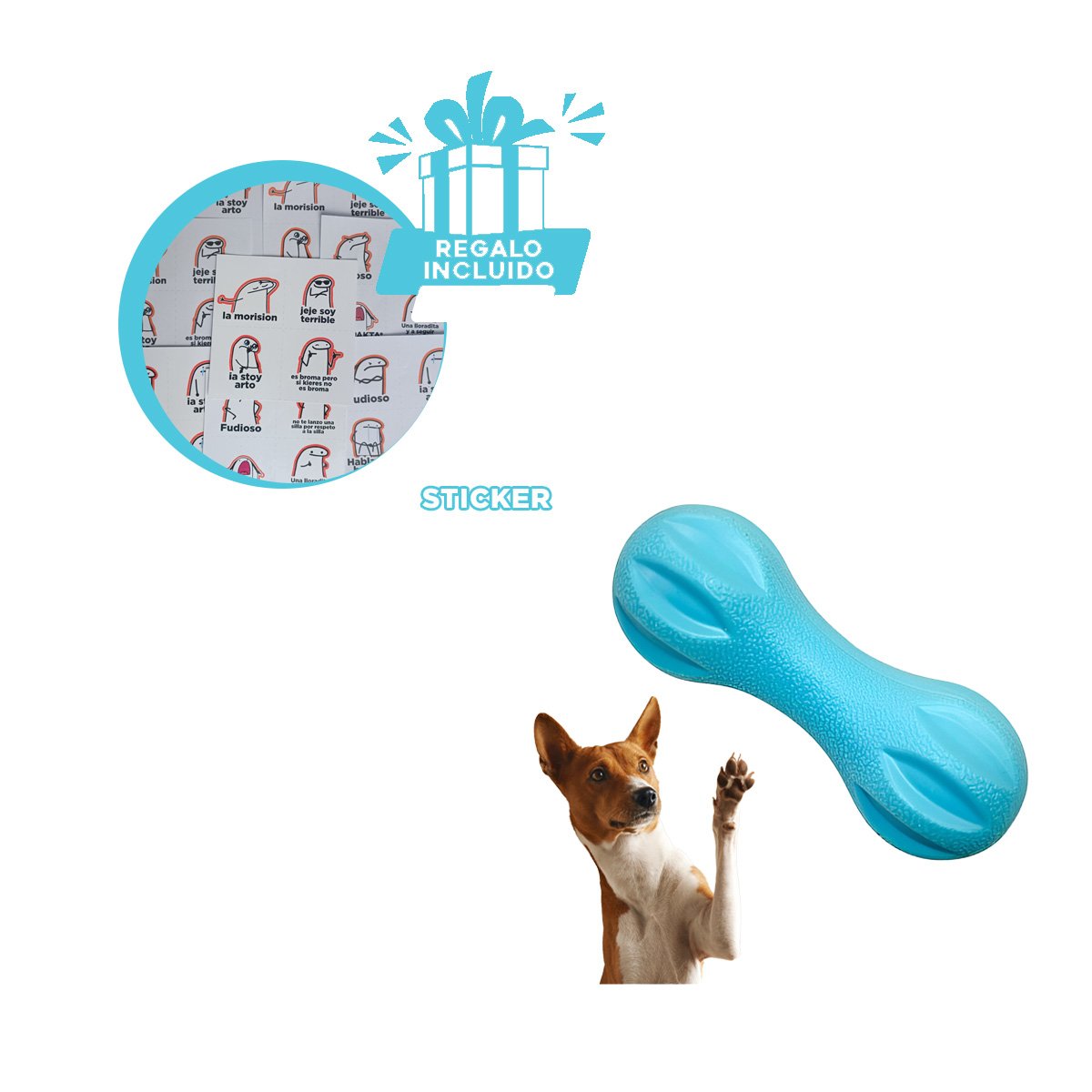 PRODUCTO MANCUERNA DE MINI RAYAS CELESTE PARA PERRO EN HOGAR ACTIVO Y+REGALO STICKER - 1