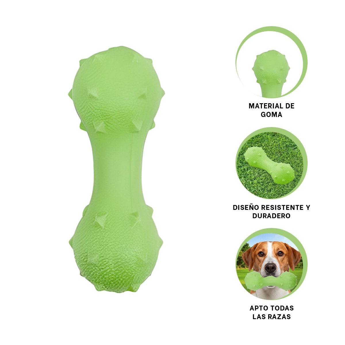 PELOTA MANCUERNA DE MINI RAYAS ROJO PARA PERRO JUGUETON - 3