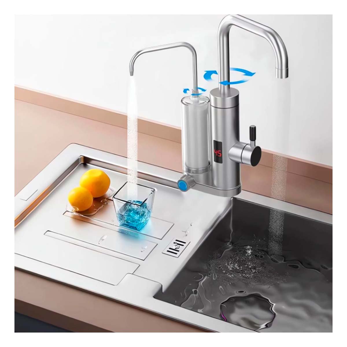 APARATO DE AGUA CON PURIFICACION DOBLE Y SALIDA CALIENTE PARA COCINA Y+LIGAS REGALO - 2