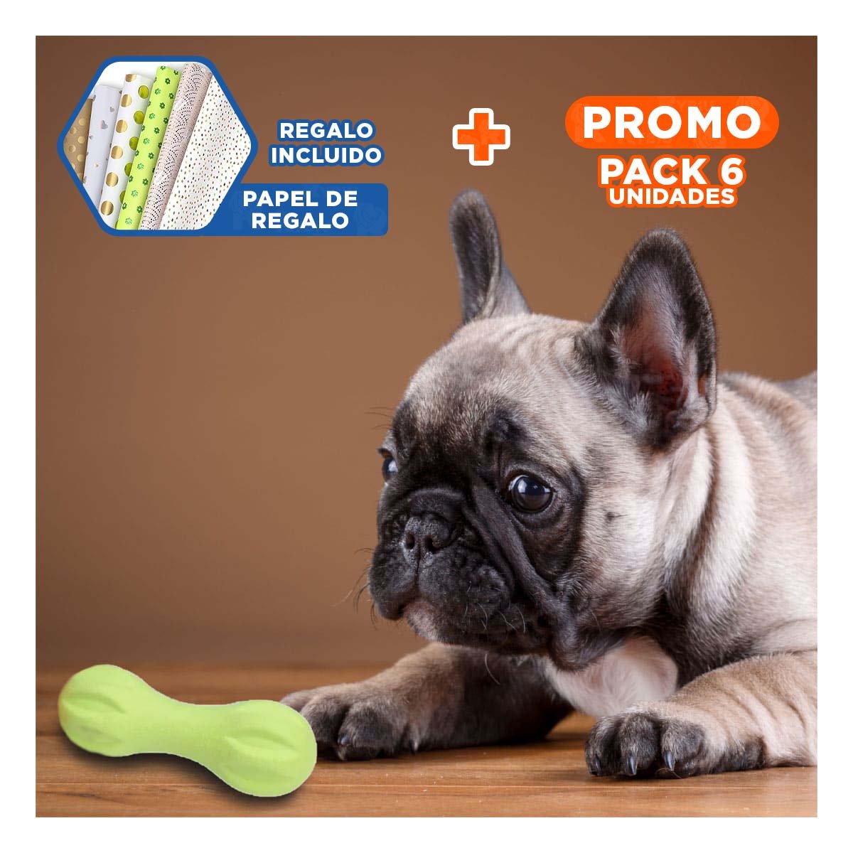 PACK6 ELEMENTO PARA PERRO MANCUERNA DE MINI RAYAS VERDE MENTA TEXTURIZADO Y+PAPEL REGALO - 1