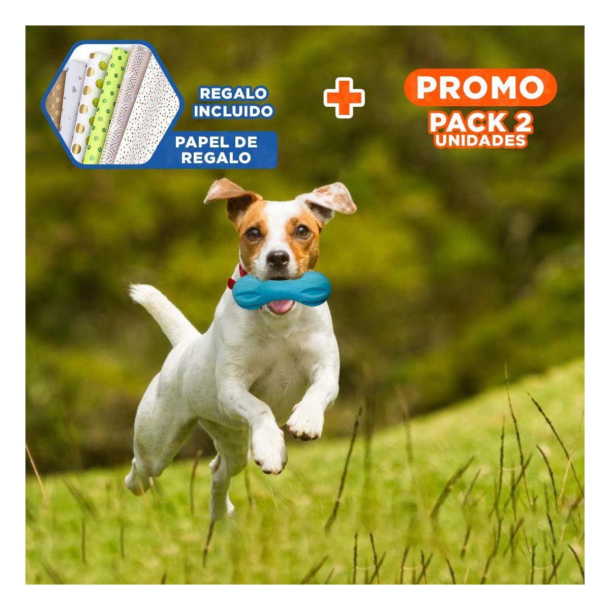 PACK2 OBJETO TEXTURIZADO MANCUERNA DE MINI RAYAS CELESTE PARA MASCOTA Y+PAPEL REGALO - 1