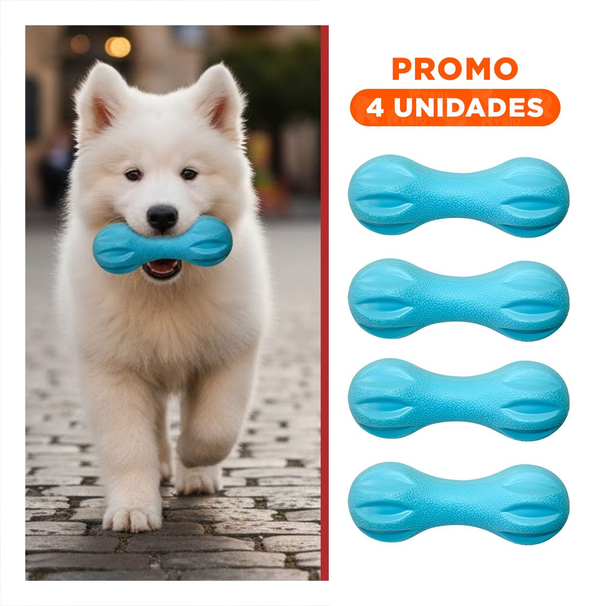 PACK4 ARTICULO PARA PERRO MANCUERNA DE MINI RAYAS CELESTE ACTIVO Y+REGALO STICKER - 1