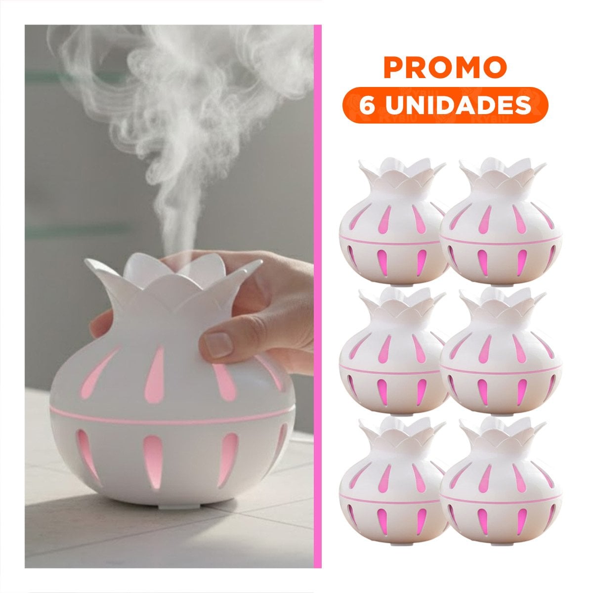 PACK6 APARATO PARA AMBIENTES CERRADOS CON FUNCION HUMIFICADORA 12X11CM BLANCO - 1