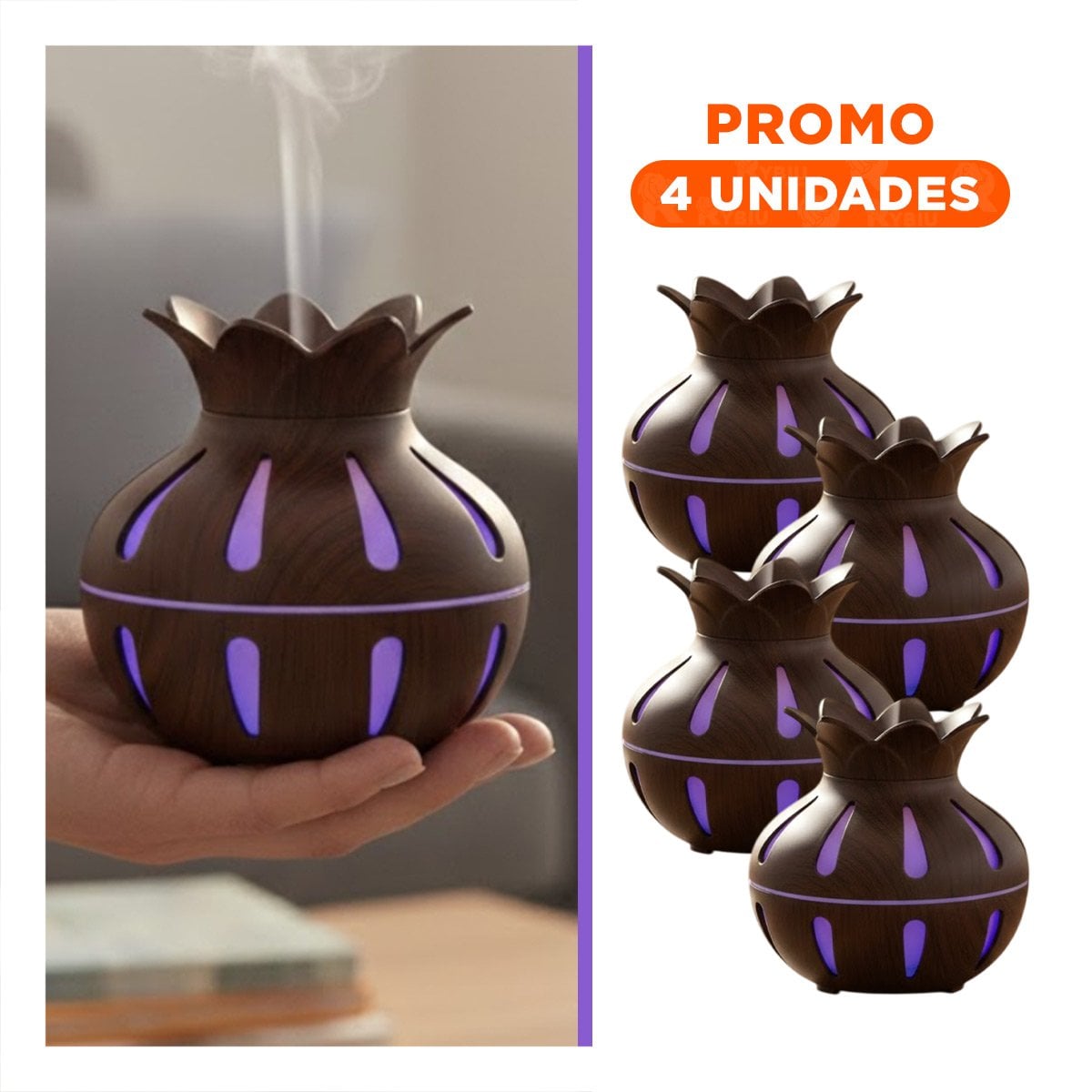 PACK4 APARATO CON USO INTERIOR Y FUNCION HUMIFICADORA DIMENSIONES 12X11CM Y+REGALO STICKER - 1