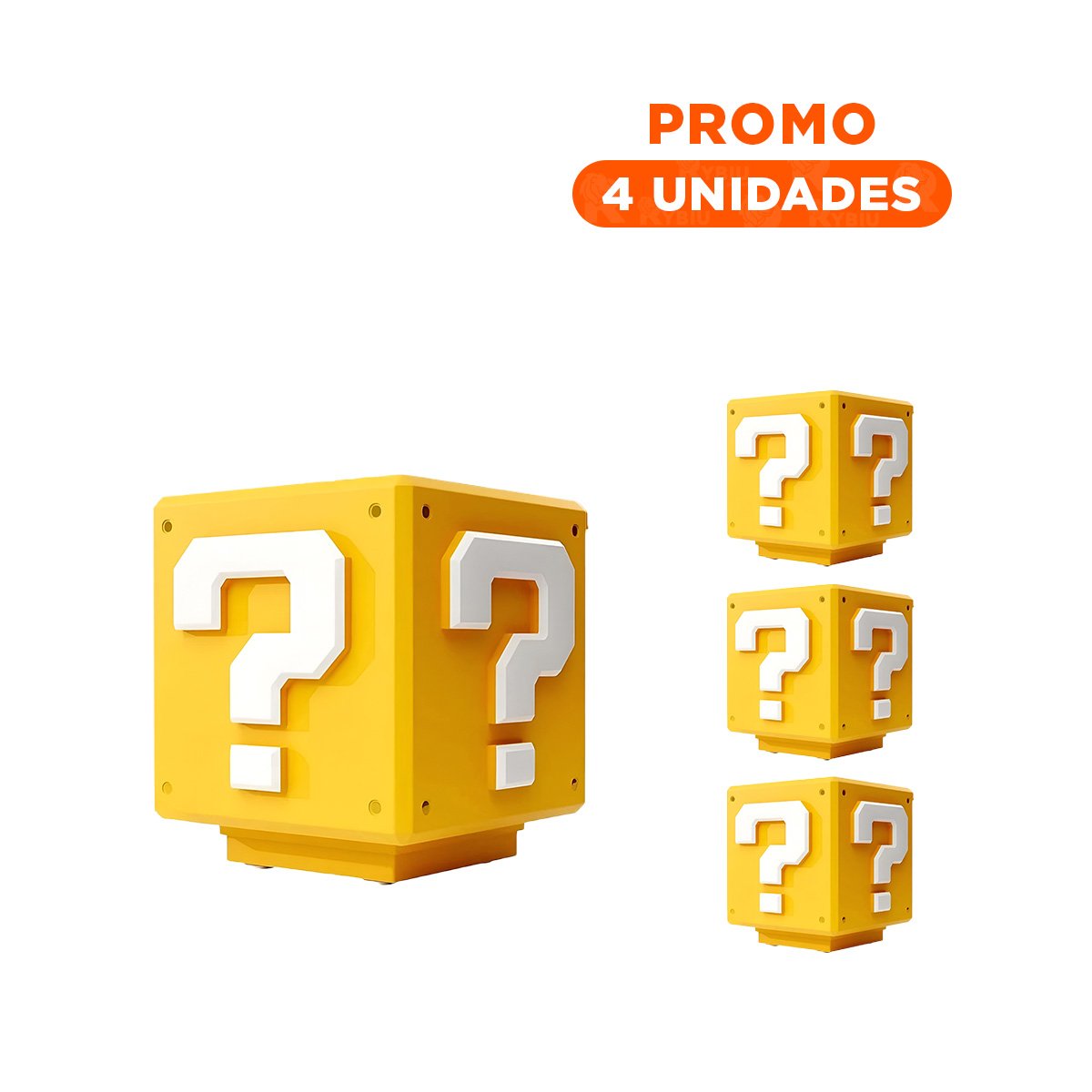 PACK4 LUZ LED DECORATIVA CUBO AMARILLO CON SONIDO PARA ESPACIOS GAMER Y+REGALO STICKER - 1