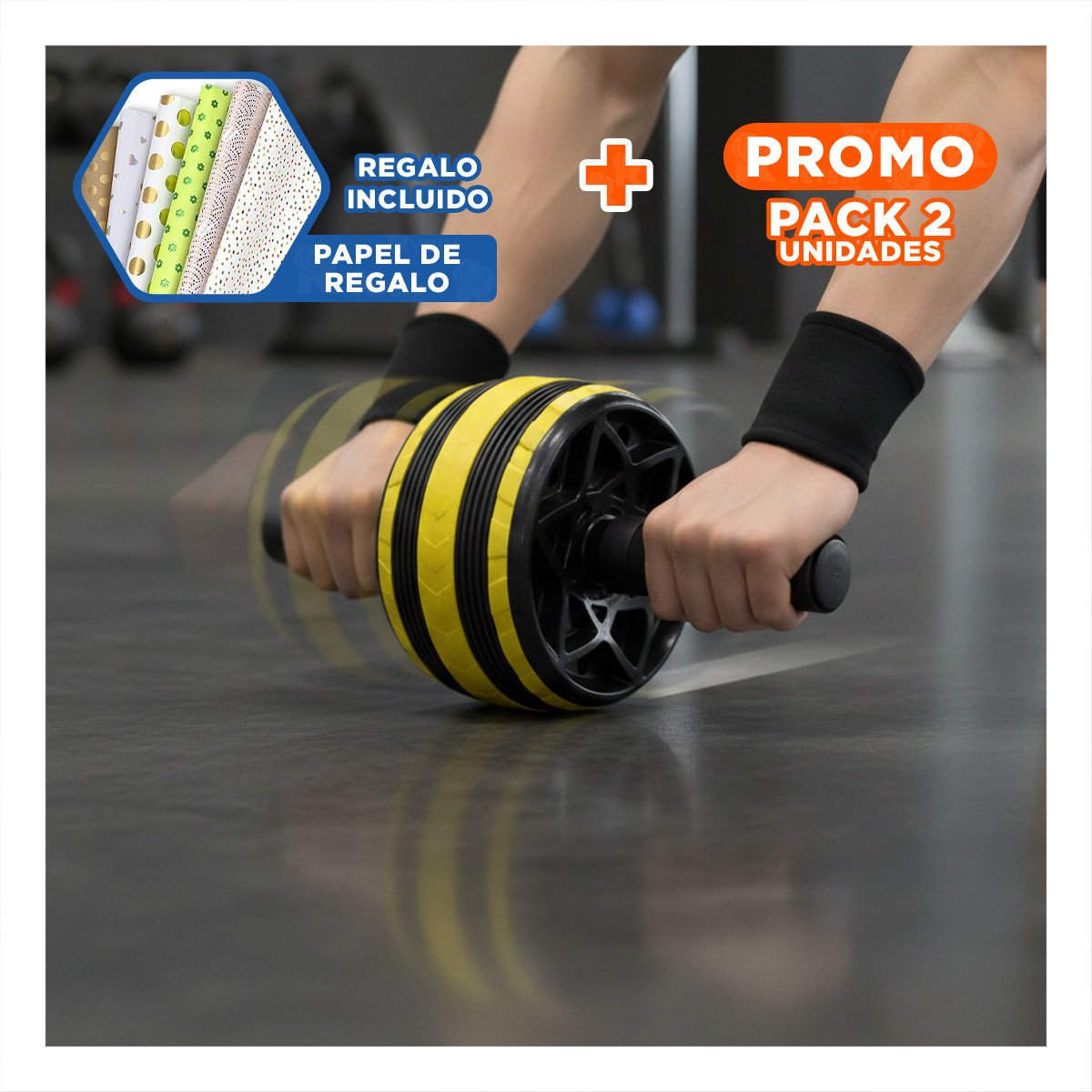 PACK2 TAMBORIN QUE MEJORA POSTURA Y FUERZA AMARILLO Y+PAPEL REGALO - 1