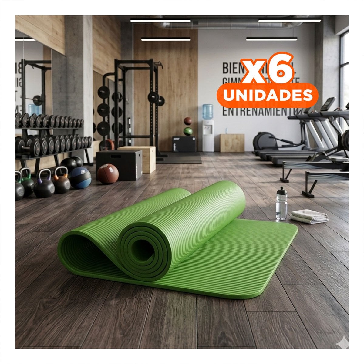 PACK6 MAT LIGERO 10MM DE GOMA EVA 61X183CM VERDE Y+REGALO STICKER - 1
