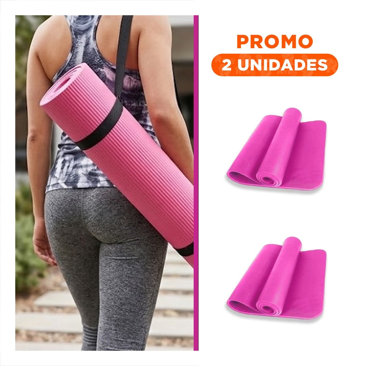 PACK2 TAPETE ANTIDESLIZANTE 6MM ROSADO DE GOMA EVA - 1