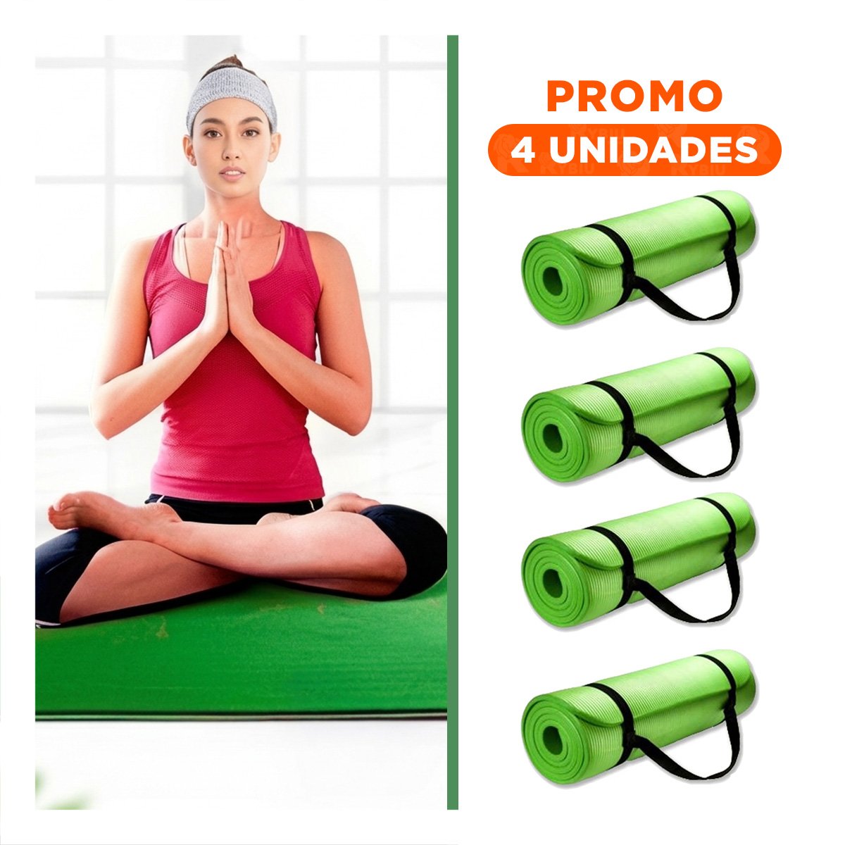 PACK4 TAPETE GRUESO 10MM DE GOMA EVA 61X183CM VERDE Y+REGALO STICKER - 1