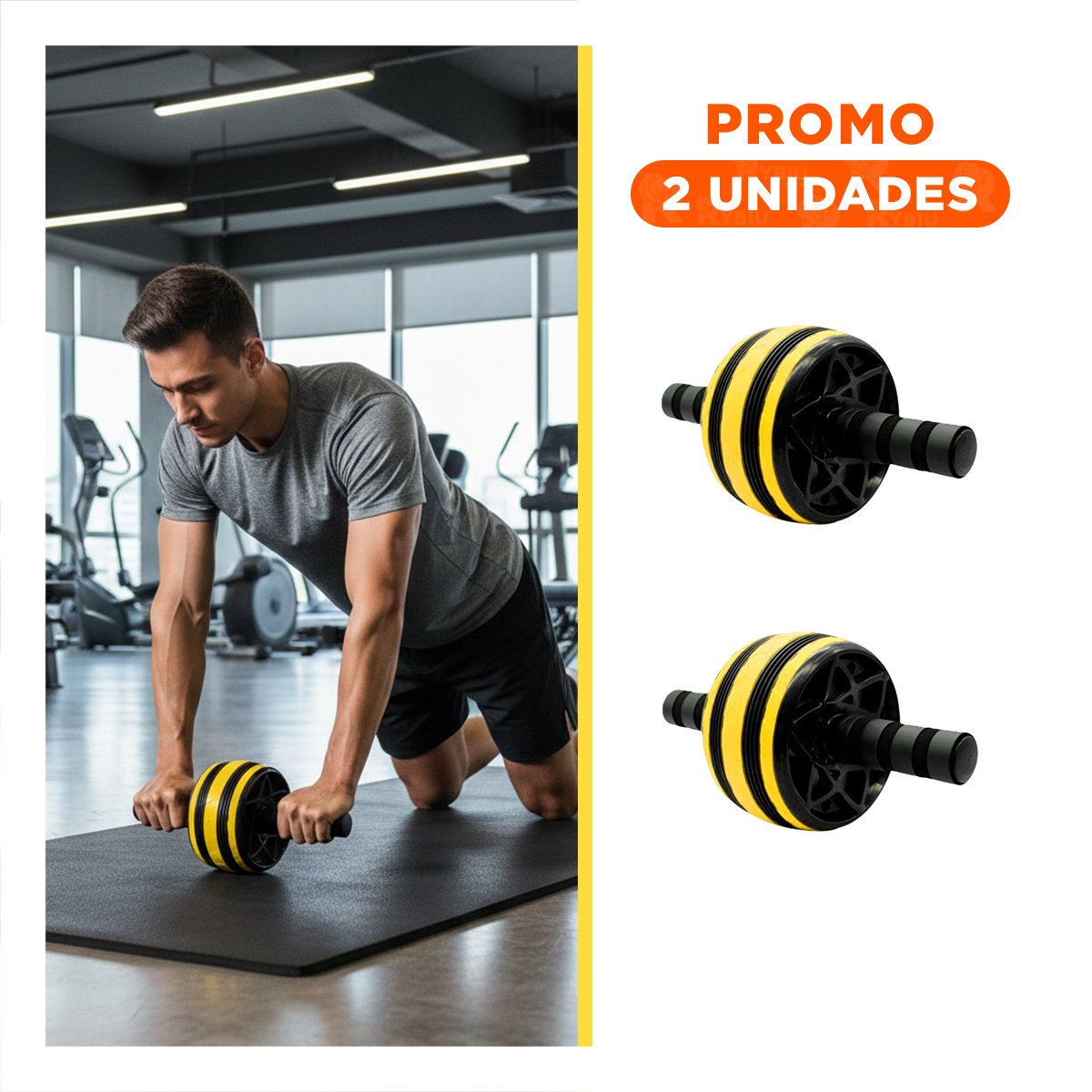 PACK2 TAMBORIN ABDOMINAL PARA EJERCICIOS DE CORE INTENSIVOS AMARILLO - 1