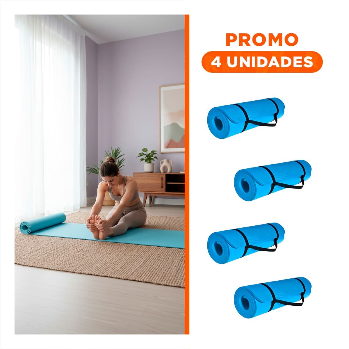 PACK4 TAPETE GRUESO 10MM DE GOMA EVA 61X183CM CELESTE Y+REGALO STICKER - 1