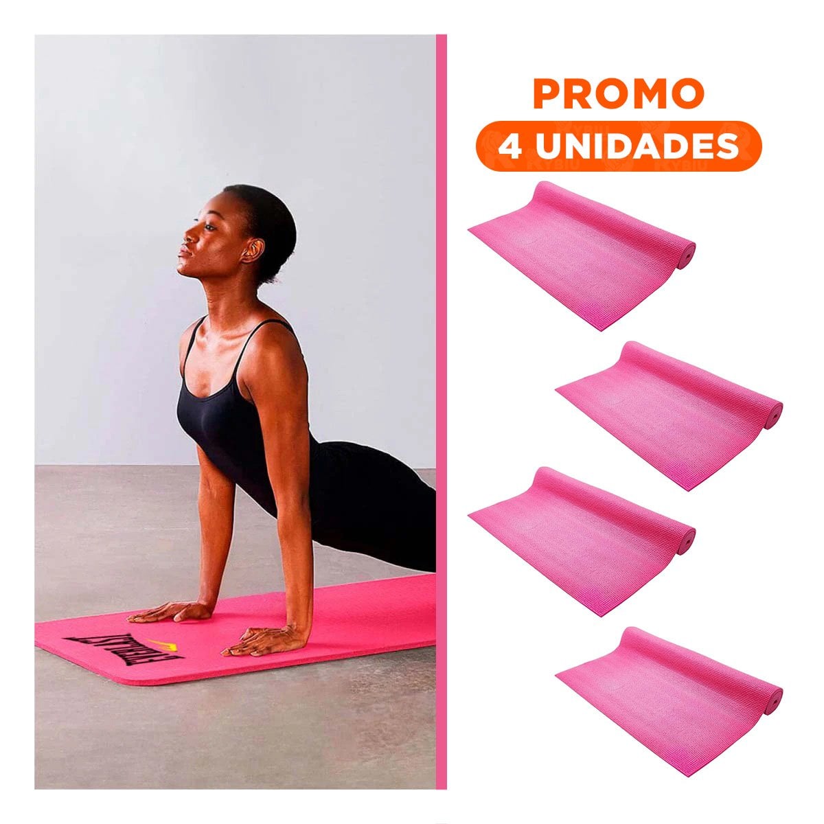 PACK4 TAPETE GRUESO 10MM DE GOMA EVA 61X183CM ROSADO Y+REGALO STICKER - 1
