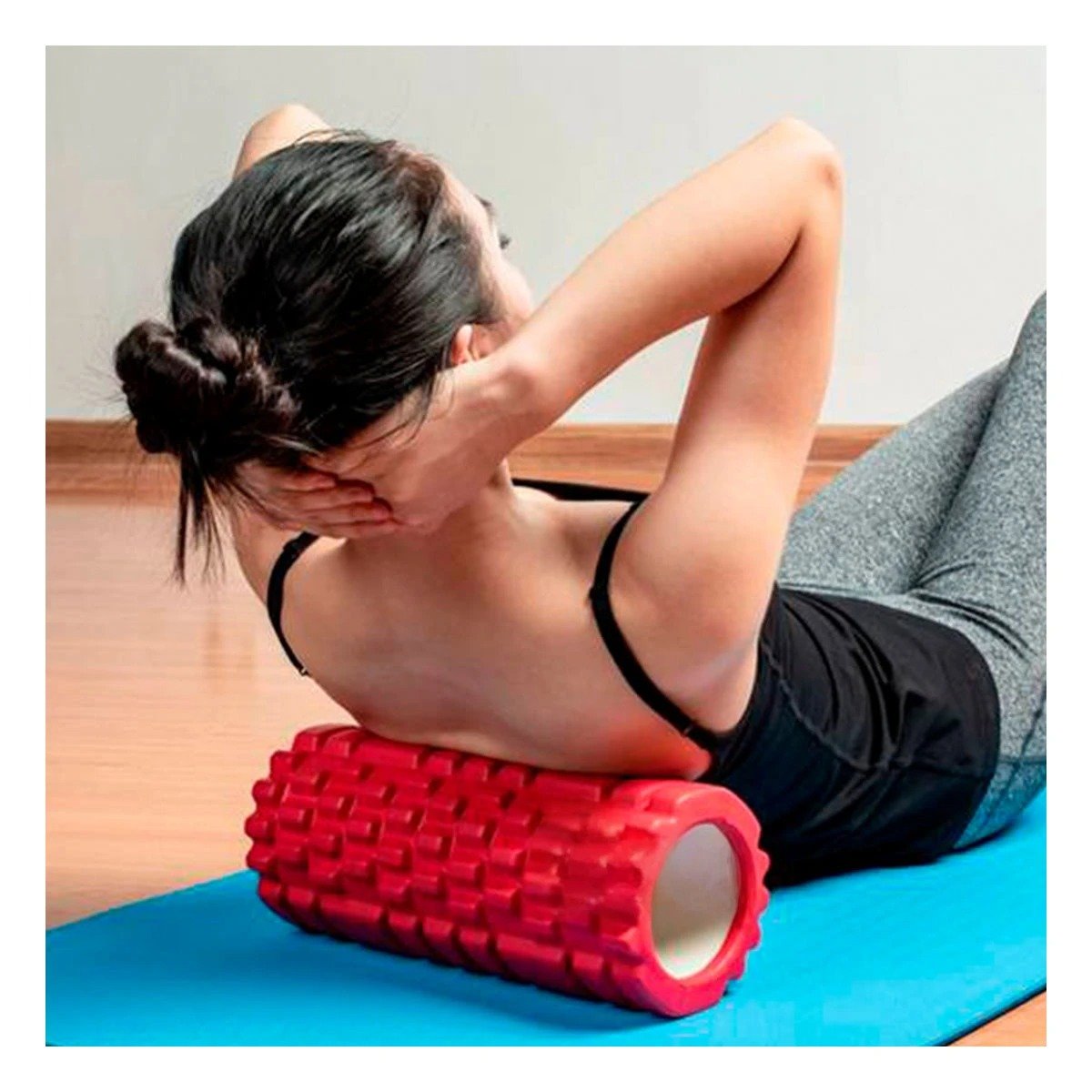 PACK2 FOAM ROLLER PARA TRABAJO DE CORE Y ESTABILIDAD 33X15 CM ROJO Y+PAPEL REGALO - 5