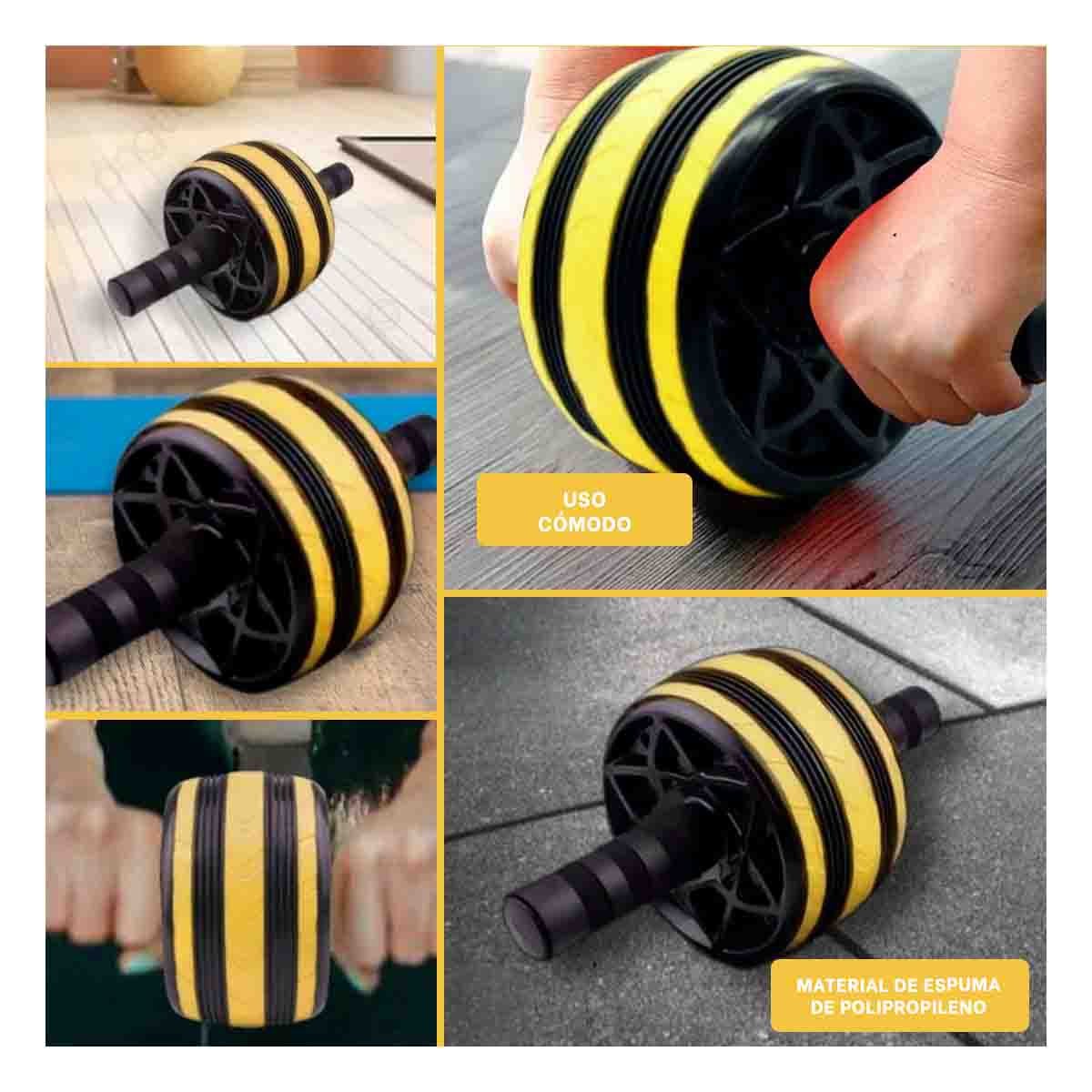 ANILLO RODANTE ABDOMINAL PORTATIL PARA CASA AMARILLO Y+LIGAS REGALO - 5