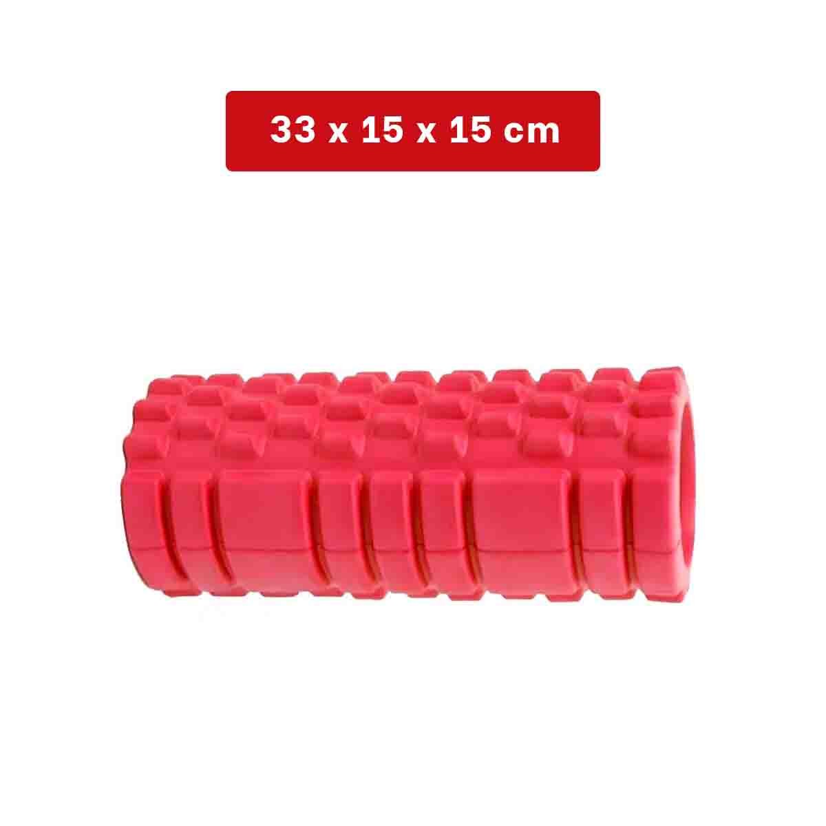 PACK2 FOAM ROLLER PARA MEJORAR MOVILIDAD Y POSTURA 33X15 CM ROJO Y+REGALO STICKER - 4