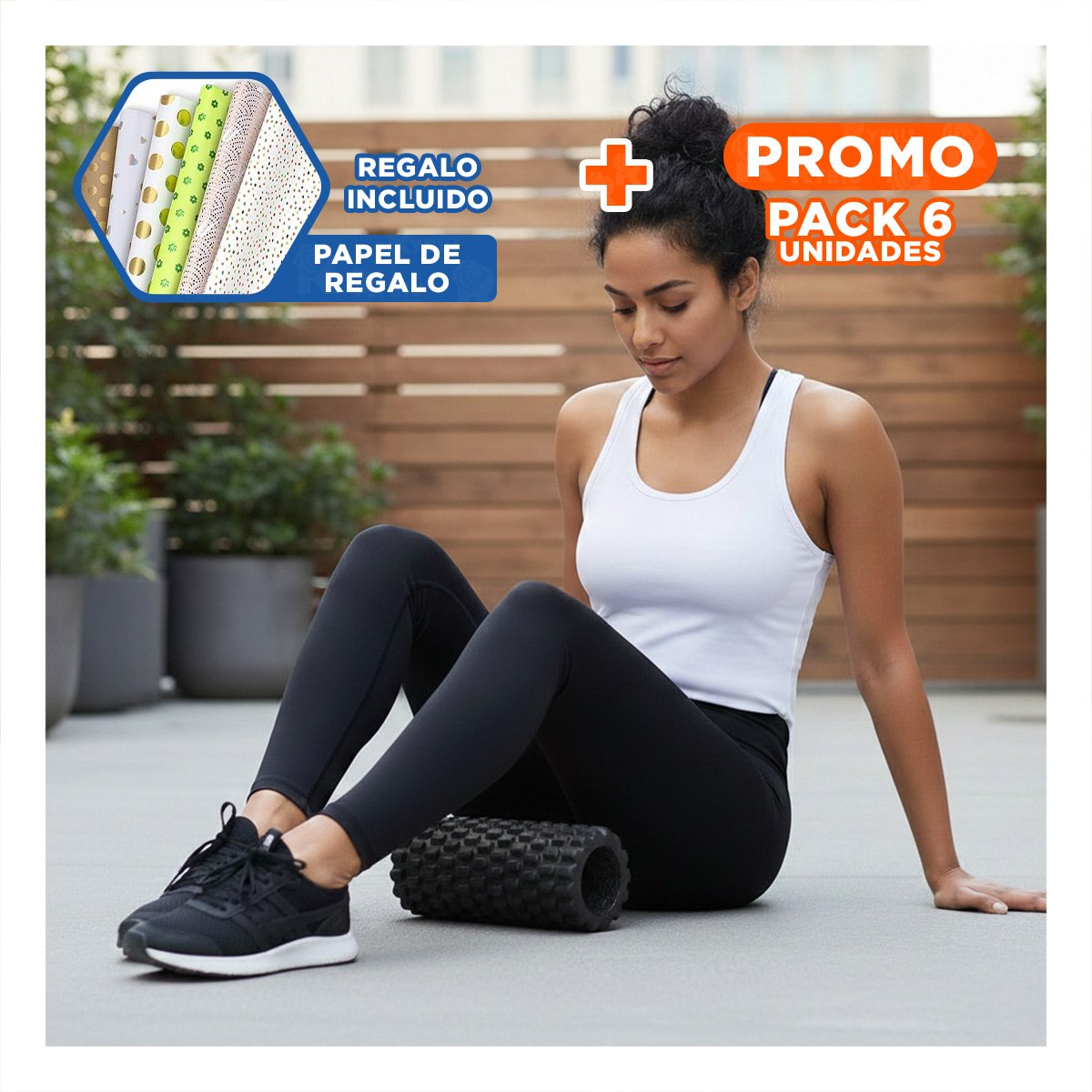 PACK6 ACCESORIO DE ENTRENAMIENTO PARA CASA O GIMNASIO 33X15 CM NEGRO Y+PAPEL REGALO - 1