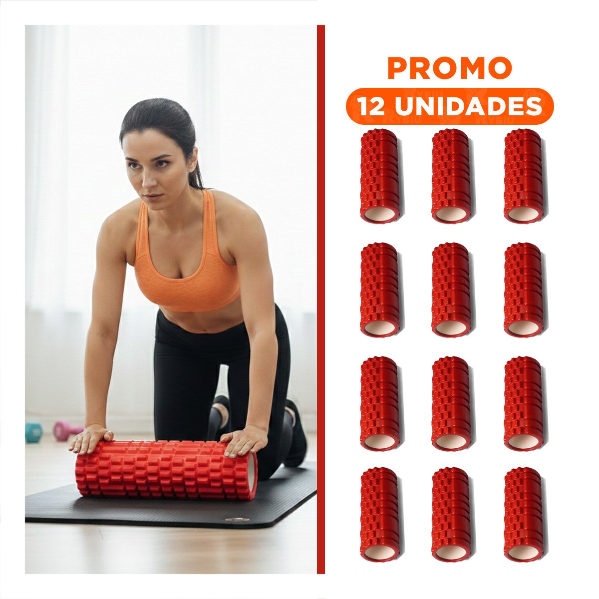 PACK12 ACCESORIO PARA GIMNASIO EN CASA 33X15 CM ROJO Y+REGALO STICKER - 1