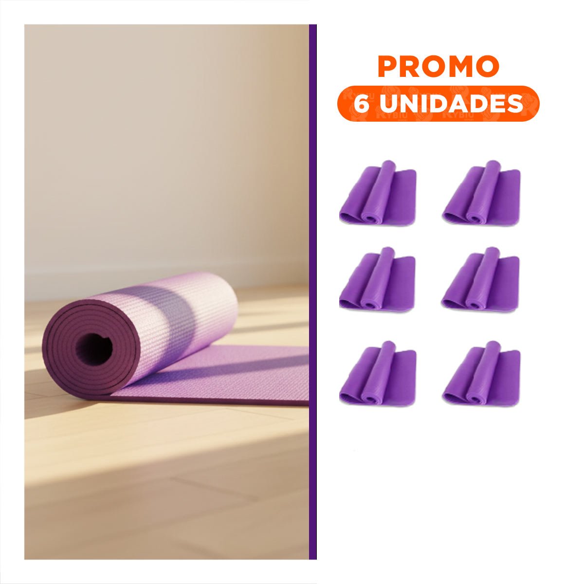 PACK6 ALFOMBRA LIGERA 6MM LILA DE GOMA EVA - 1
