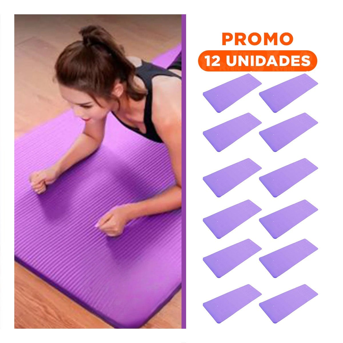 PACK12 ALFOMBRA LIGERA 10MM DE GOMA EVA 61X183CM Y+REGALO STICKER - 1