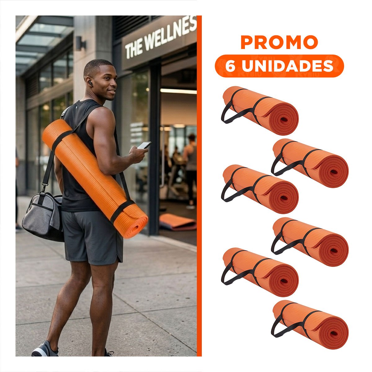 PACK6 ALFOMBRA LIGERA 6MM ANARANJADA DE GOMA EVA - 1