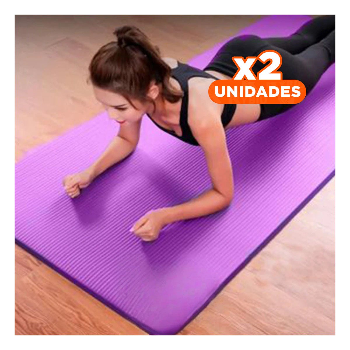 PACK2 BASE ANTIDESLIZANTE 10MM DE GOMA EVA 61X183CM LILA Y+REGALO STICKER - 1