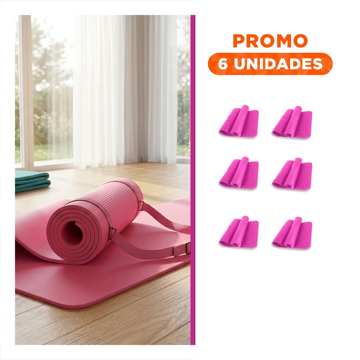 PACK6 ALFOMBRA LIGERA 6MM ROSADO DE GOMA EVA - 1