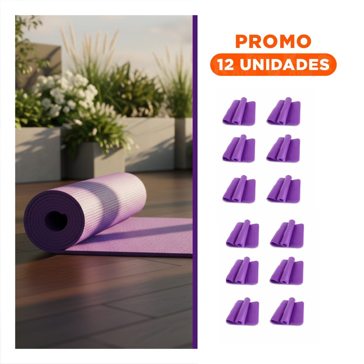 PACK12 ALFOMBRA PARA CASA 6MM LILA DE GOMA EVA Y+REGALO STICKER - 1
