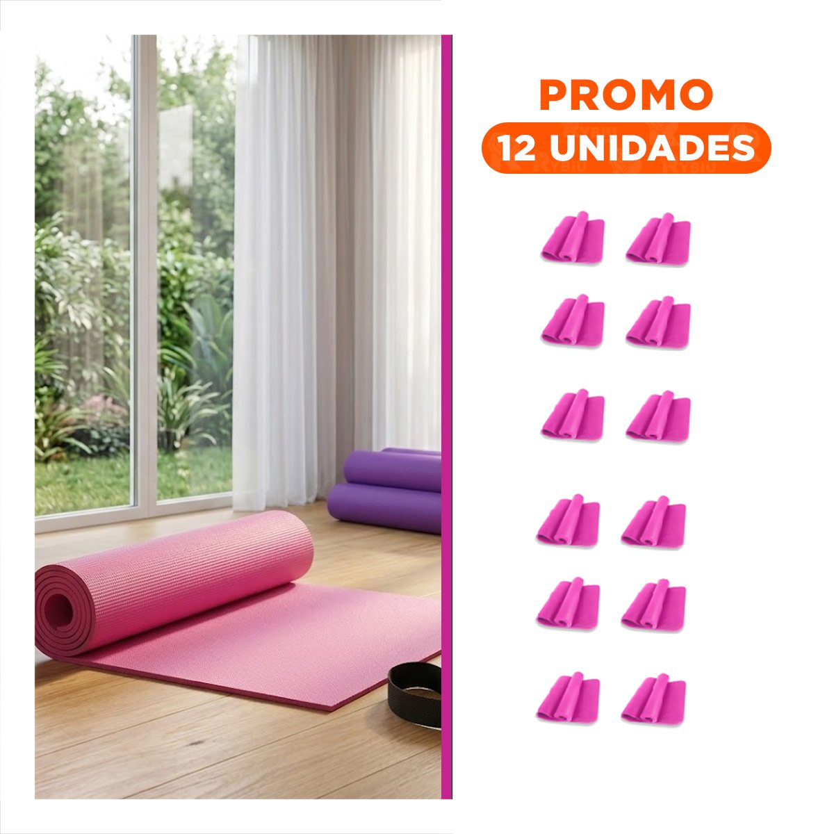 PACK12 ALFOMBRA PARA CASA 6MM ROSADO DE GOMA EVA Y+REGALO STICKER - 1