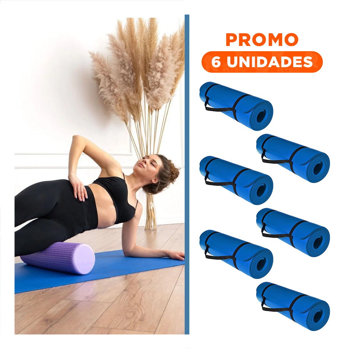 PACK6 ALFOMBRA LIGERA 6MM CELESTE DE GOMA EVA - 1