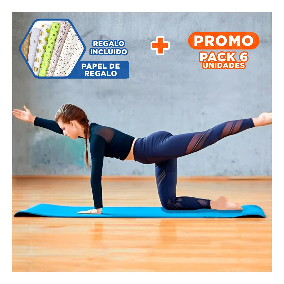 PACK6 BASE LIGERA 6MM CELESTE DE GOMA EVA Y+PAPEL REGALO - 1