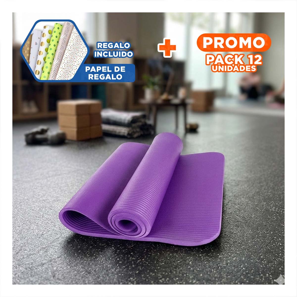 PACK12 TAPETE LIGERO 10MM DE GOMA EVA 61X183CM LILA Y+PAPEL REGALO - 1