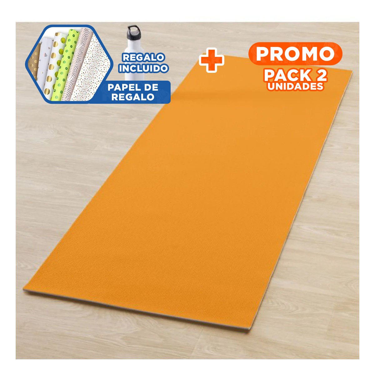 PACK2 ALFOMBRA ANTIDESLIZANTE 6MM ANARANJADA DE GOMA EVA Y+PAPEL REGALO - 1