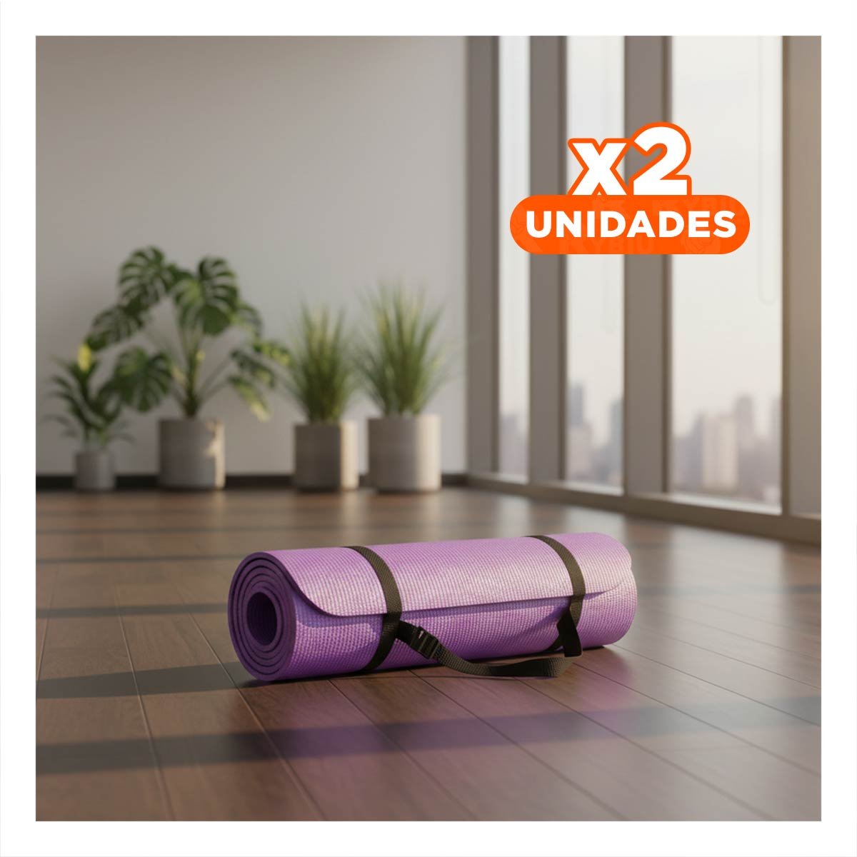 PACK2 BASE ANTIDESLIZANTE 6MM LILA DE GOMA EVA Y+REGALO STICKER - 1