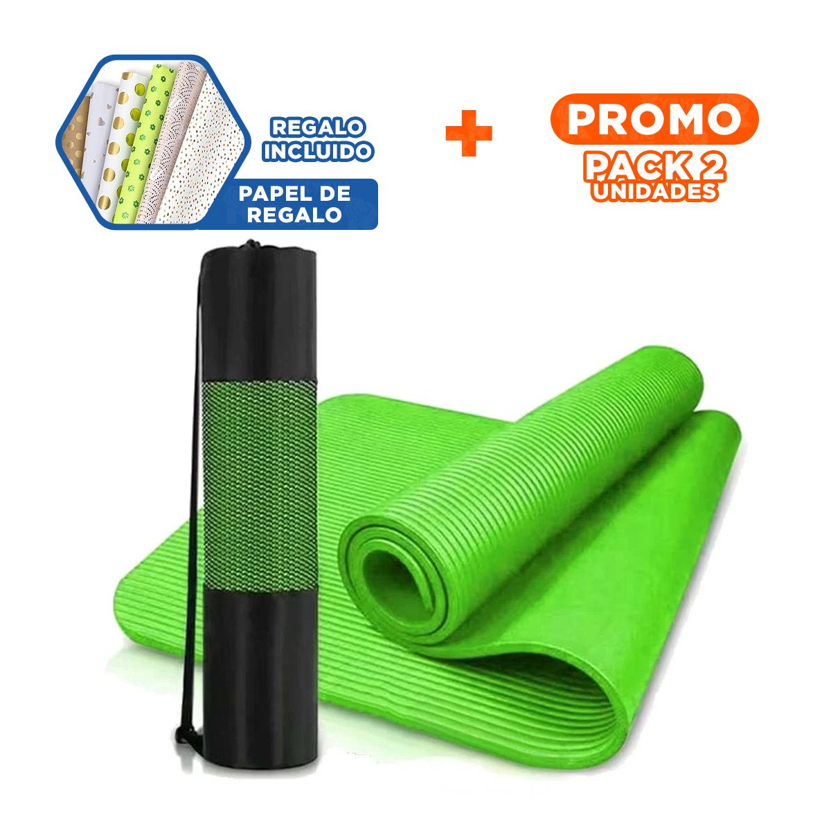 PACK2 ALFOMBRA ANTIDESLIZANTE 10MM DE GOMA EVA 61X183CM Y+PAPEL REGALO - 1