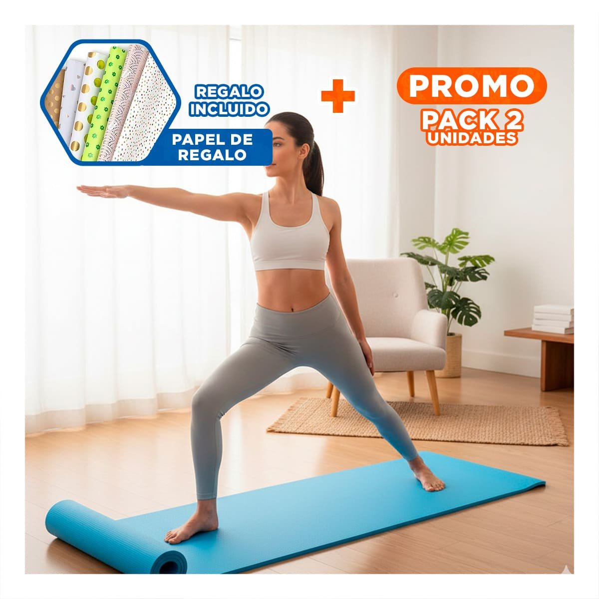 PACK2 ALFOMBRA ANTIDESLIZANTE 10MM DE GOMA EVA 61X183CM Y+PAPEL REGALO - 1